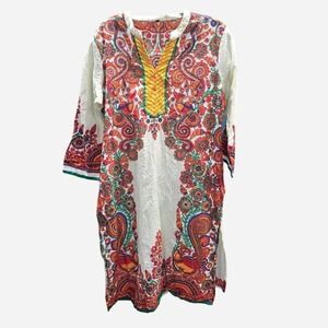 Women's boho festival tunic/dress no size runs like‎ M (m5)